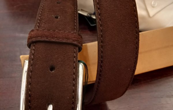 cinturón leyva piel serraje marrón